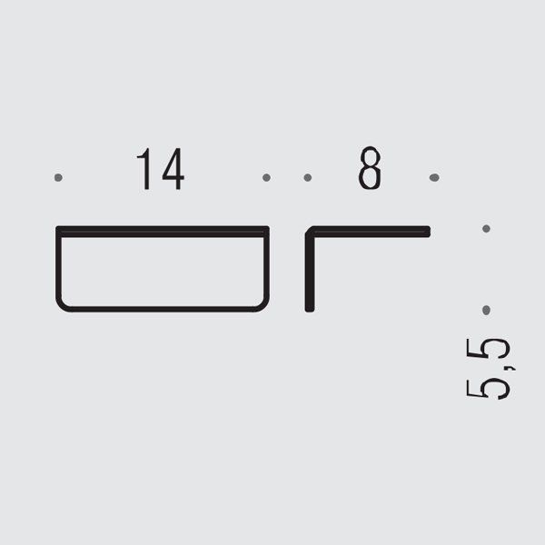 Colombo Over Полочка подвесная 14х8 см, цвет: матовая сталь Colombo Over Полочка подвесная 14х8 см, цвет: матовая сталь