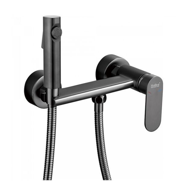 Гигиенический душ со смесителем Haiba HB5516-3, оружейная сталь