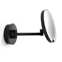 Decor Walther Round Just Look WR Косметическое зеркало 21.5см, подвесное, увел. 5x, подсветка LED, от аккумулятора,цвет: черный мат