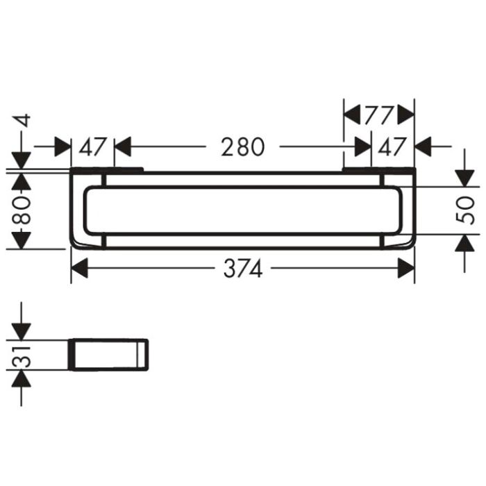 AXOR Universal Softsquare Рейлинг и поручень, 300 мм, цвет полированное золото AXOR Universal Softsquare Рейлинг и поручень, 300 мм, цвет полированное золото