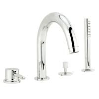 FORTIS См-ль на борт ванны, моноком. на 3 отв. с девиатором, хром