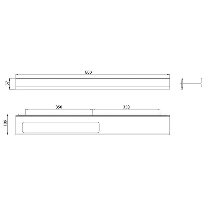 Emco Aura Держатель для банного полотенца с полкой   800mm, полотенцедерж. слева, цвет черный