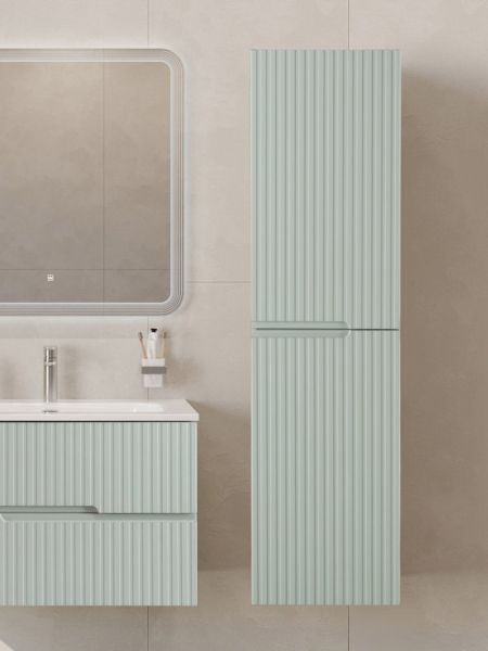 DUET Шкаф подвесной с двумя распашными дверцами с доводчиками, с двумя полками, универсальный, Серый жемчужный, 400x300x1500, DUET-1500-2A-SC-GPR-P