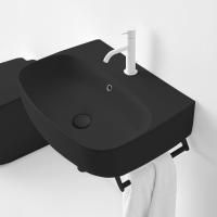 Kerasan Nolita Раковина подвесная/накладная 60х45 см, с 1 отв под смеситель, цвет Чёрный матовый Kerasan Nolita Раковина подвесная/накладная 60х45 см, с 1 отв под смеситель, цвет Чёрный матовый