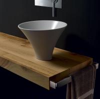 Kerasan Deco Раковина FLUTE накладная свободностоящая d 40см, h 29 см.цвет белый (без декоративной пластины)