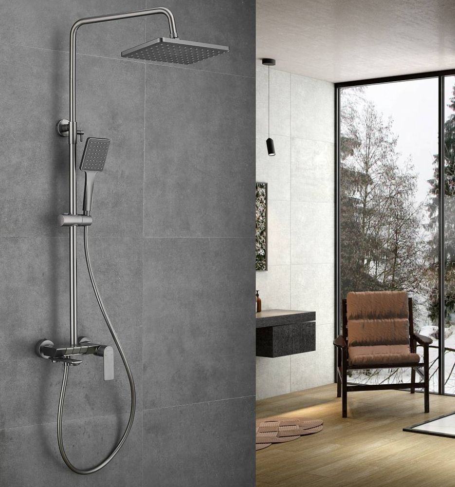 Душевая система Haiba HB24639-3, оружейная сталь, артикул HB24639-3