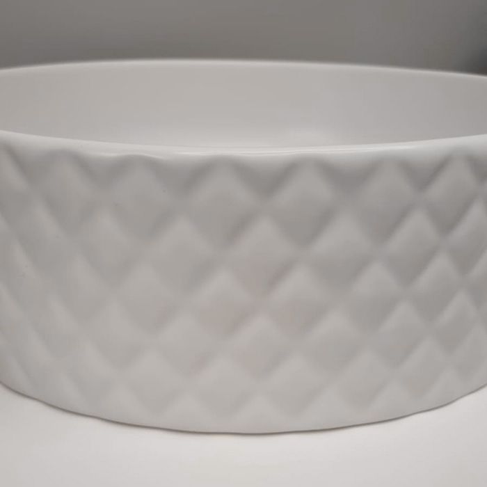 Artceram ROMBO Раковина накладная,Ø44,5хh14,5см, без отв под смеситель, без перелива, цвет: белый матовый