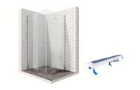 Душевой уголок Ambassador Nord 13011108-ST12, квадратный, линейный трап, 90х90