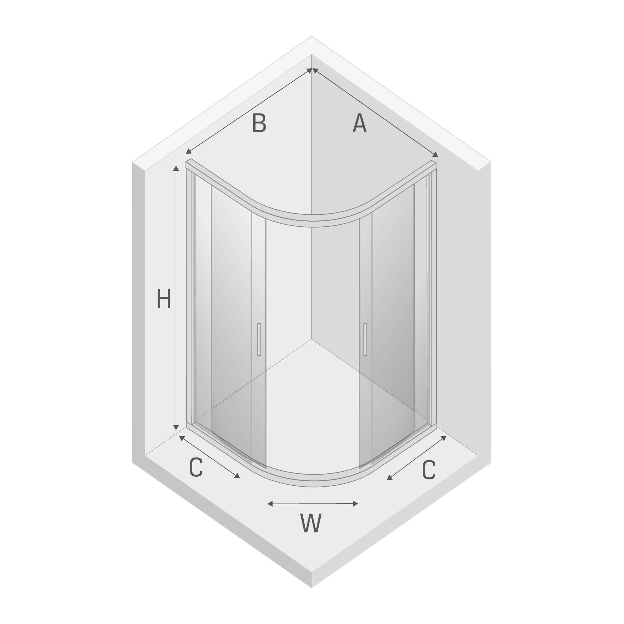 Душевое ограждение NEW TRENDY NEW PRAKTIC 90x90x195 K-0576 (хром)