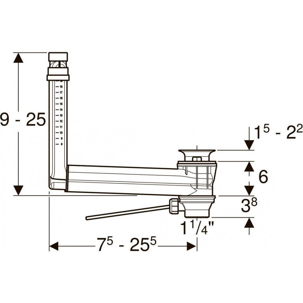 Перелив с сифон для раковины Geberit Clou 261.590.21.1, артикул 261.590.21.1