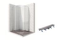 Душевой уголок Ambassador Kingston 14011104-ST8, полукруглый, линейный трап, 90х90