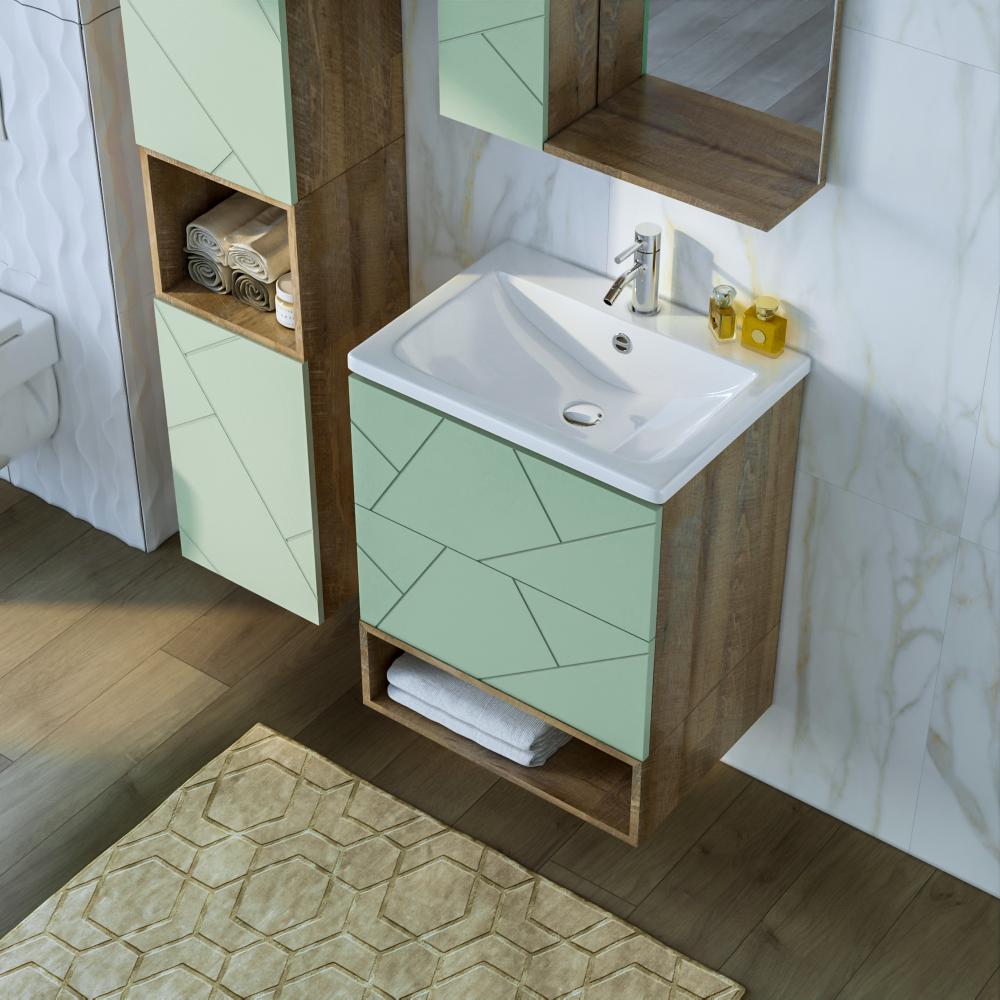 Ниша для тумбы Бриклаер КРИСТАЛЛ 60 см, дуб гранж песочный