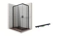 Душевой уголок Ambassador Queen Black 11011205L-PR2, прямоугольный, линейный трап, 120х80