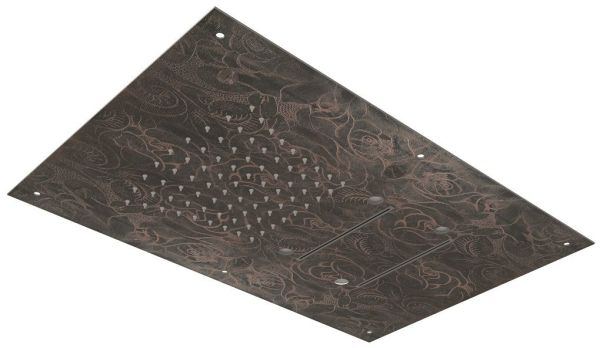 Graffio Arabesque, прямоугольная  душевая головка 60х40 см с 7 цветной LED подсветкой, 3 режима: дождь и 6 распылителей,2 каскадные струи цвет Marrone