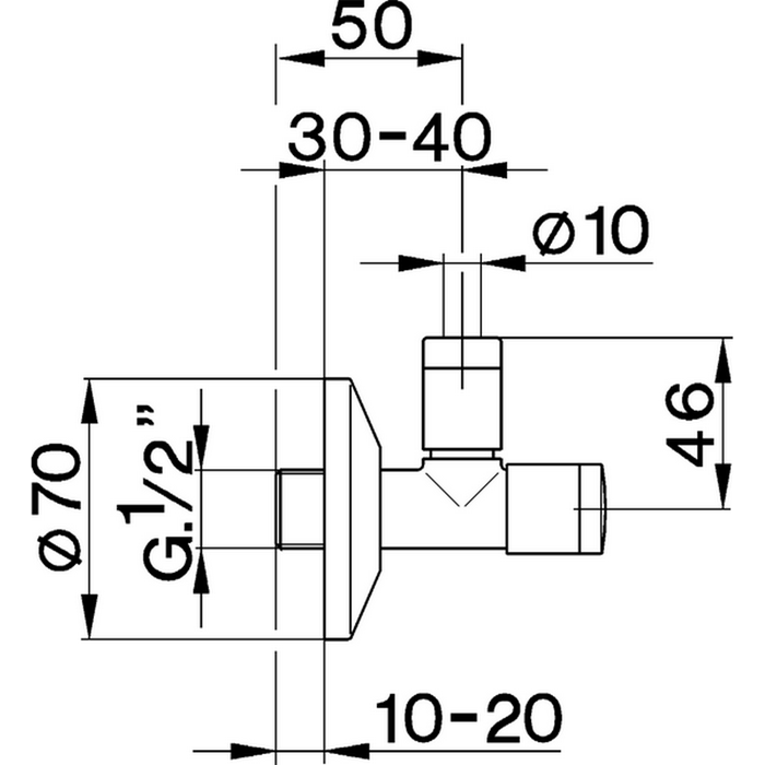 CISAL Угловой вентиль 1/2", цвет хром CISAL Угловой вентиль 1/2", цвет хром