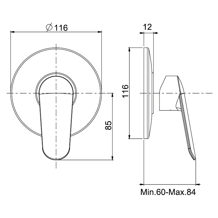 Внутренняя часть, Fima Carlo Frattini, назначение-смеситель для душа, цвет-хром