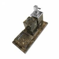 3SC Palace MARMO Комплект: стакан, дозатор, мыльница, лоток, цвет: мрамор Emperador dark/хром 3SC Palace MARMO Комплект: стакан, дозатор, мыльница, лоток, цвет: мрамор Emperador dark/хром