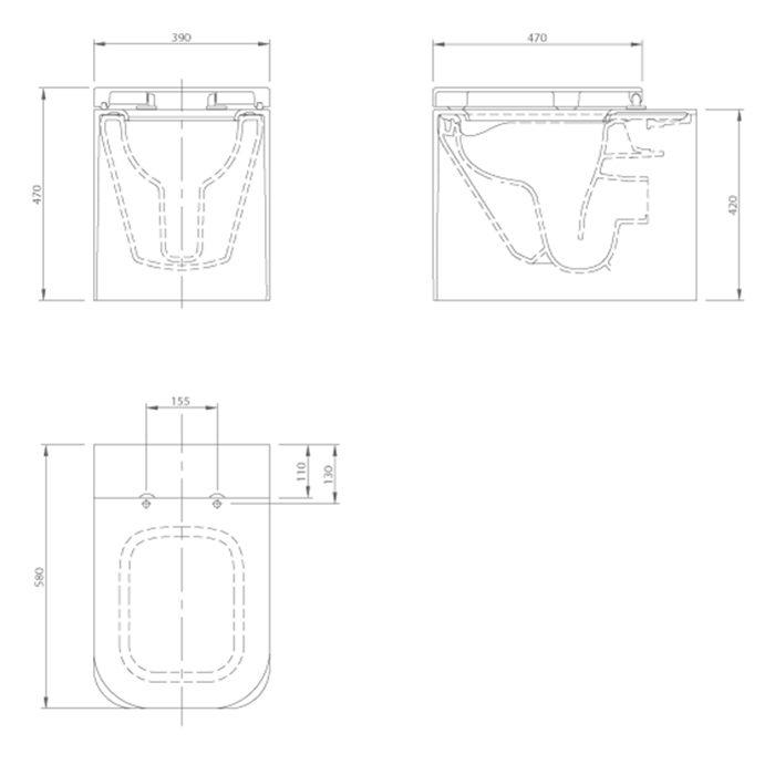 KNIEF Pride Унитаз напольный безободковый  51х41х42 см с сидением soft close цвет белый матовый