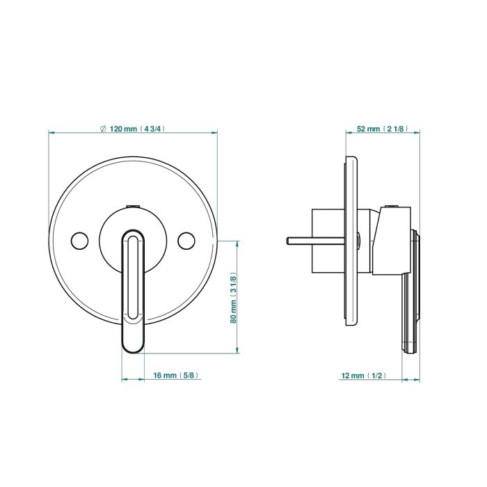 THG CORVAIR FIOR DI BOSCO Смеситель для душа встраиваемый, однорычажный, внешняя часть, цвет хром, артикул U8K-A02-6540B