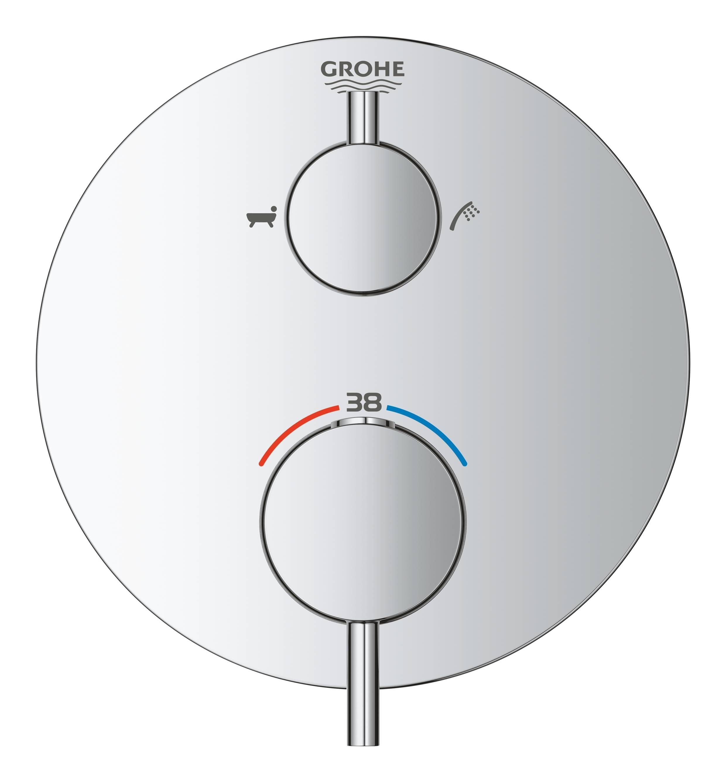 Внешняя часть термостатического смесителя для ванны GROHE Atrio с переключателем на 2 положения ванна/душ, хром (24138003) Внешняя часть термостатического смесителя для ванны GROHE Atrio с переключателем на 2 положения ванна/душ, хром (24138003)