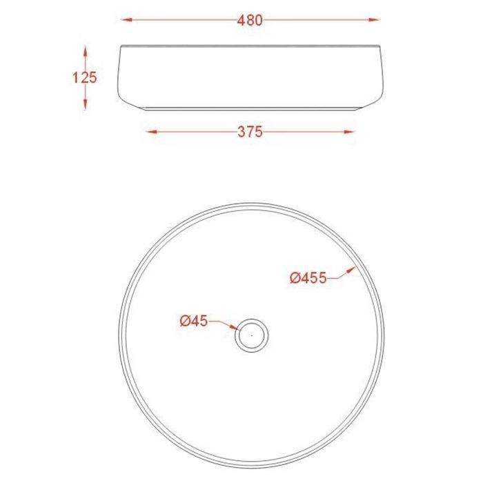 ARTCERAM COGNAC Раковина настольная Ø 48 см, цвет матовый черный, Saniglaze