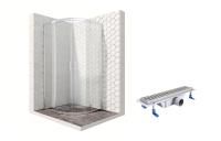 Душевой уголок Ambassador Kingston 14011105-ST2, полукруглый, линейный трап, 100х100