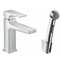 Смеситель для биде, Hansgrohe, Metropol, тип открывания воды-однорычажный, тип регулирования воды-керамический картридж, отверстия для монтажа-2, высота, мм-184, вынос излива, мм-135, донный клапан-есть, тип подводки-гибкая, цвет-хром, Гигиенический душ,  Смеситель для биде, Hansgrohe, Metropol, тип открывания воды-однорычажный, тип регулирования воды-керамический картридж, отверстия для монтажа-2, высота, мм-184, вынос излива, мм-135, донный клапан-есть, тип подводки-гибкая, цвет-хром, Гигиенический душ,