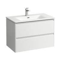 LAUFEN PALACE Комплект мебели 800х450х545 мм., с раковиной Slim, 2 ящика, органайзер для ящика, ручка анодированный алюминий, цвет белый глянцевый