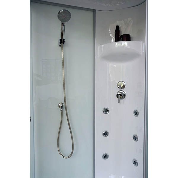 Душевая кабина Royal Bath BP 100х80 RB8100BP3-WT-CH-R с гидромассажем профиль Хром задняя стенка Белая Душевая кабина Royal Bath BP 100х80 RB8100BP3-WT-CH-R с гидромассажем профиль Хром задняя стенка Белая