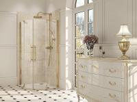 Душевой уголок Huppe Studio Victorian SV0801.093.343 Профиль глянцевое золото с прозрачным стеклом