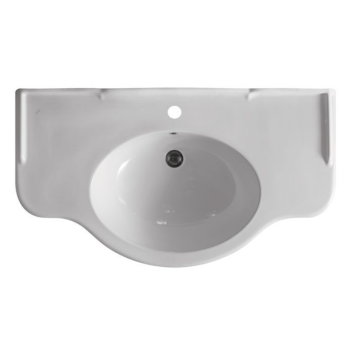 GLOBO Paestum Раковина подвесная/на мебель 110*60см с 1 отв. под смеситель, с комплектом креплений, цвет: белый
