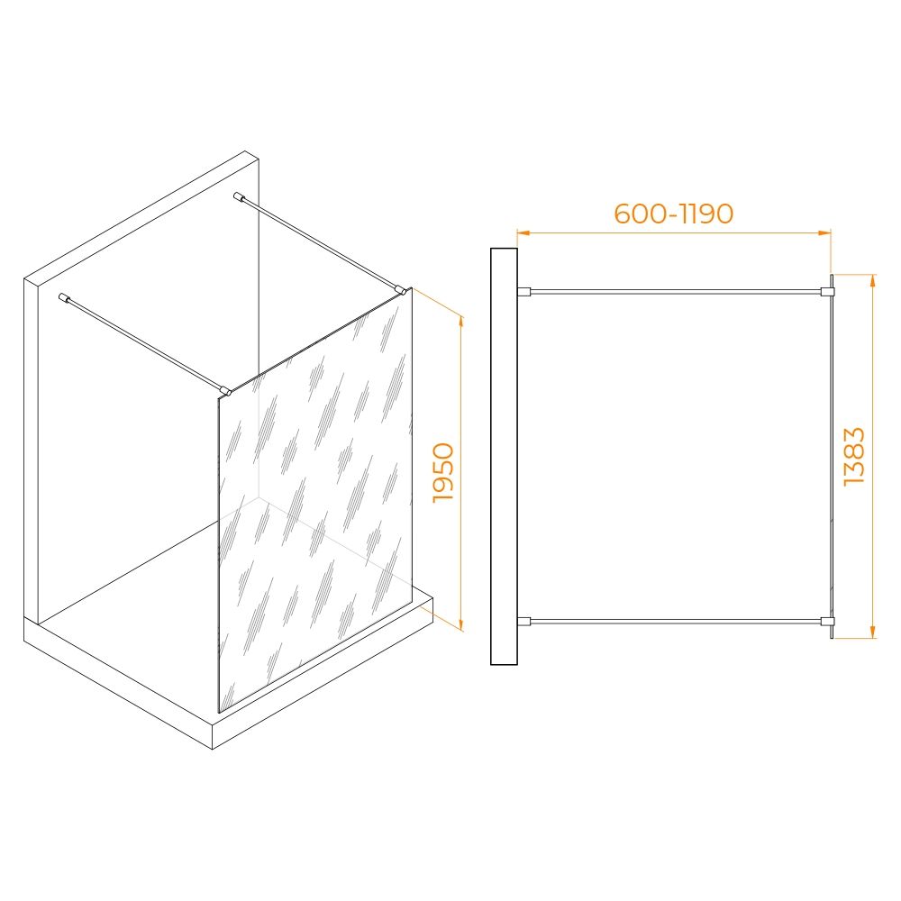 Душевая перегородка RGW WA-016 (Прозрачное, 1400)