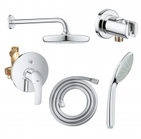 Комплект для душа GROHE Eurosmart с душевым гарнитуром и верхним душем Euphoria Cosmopolitan 180, хром (124440)