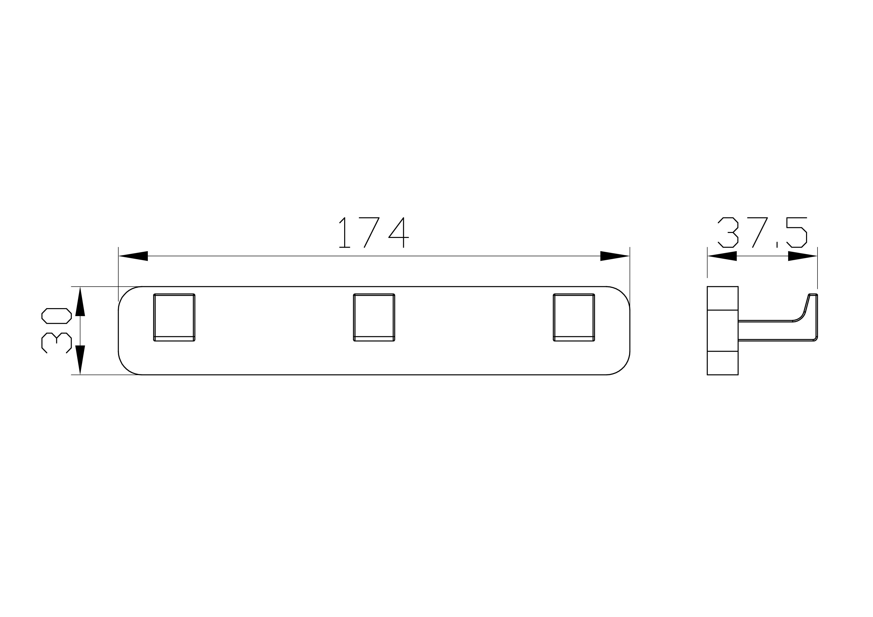 Вешалка с 3 крючками для ванной WONZON & WOGHAND, Хром (WW-9535), артикул WW-9535