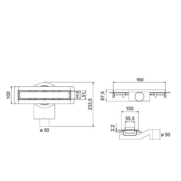 Plumberia Selection Трап душевой PS MODULAR 4x90 2устор. накладка из нерж.стали, комбинир.затвор с горизонт. Выпуском Ду 50мм,40л/мин, черн.матов. Plumberia Selection Трап душевой PS MODULAR 4x90 2устор. накладка из нерж.стали, комбинир.затвор с горизонт. Выпуском Ду 50мм,40л/мин, черн.матов.