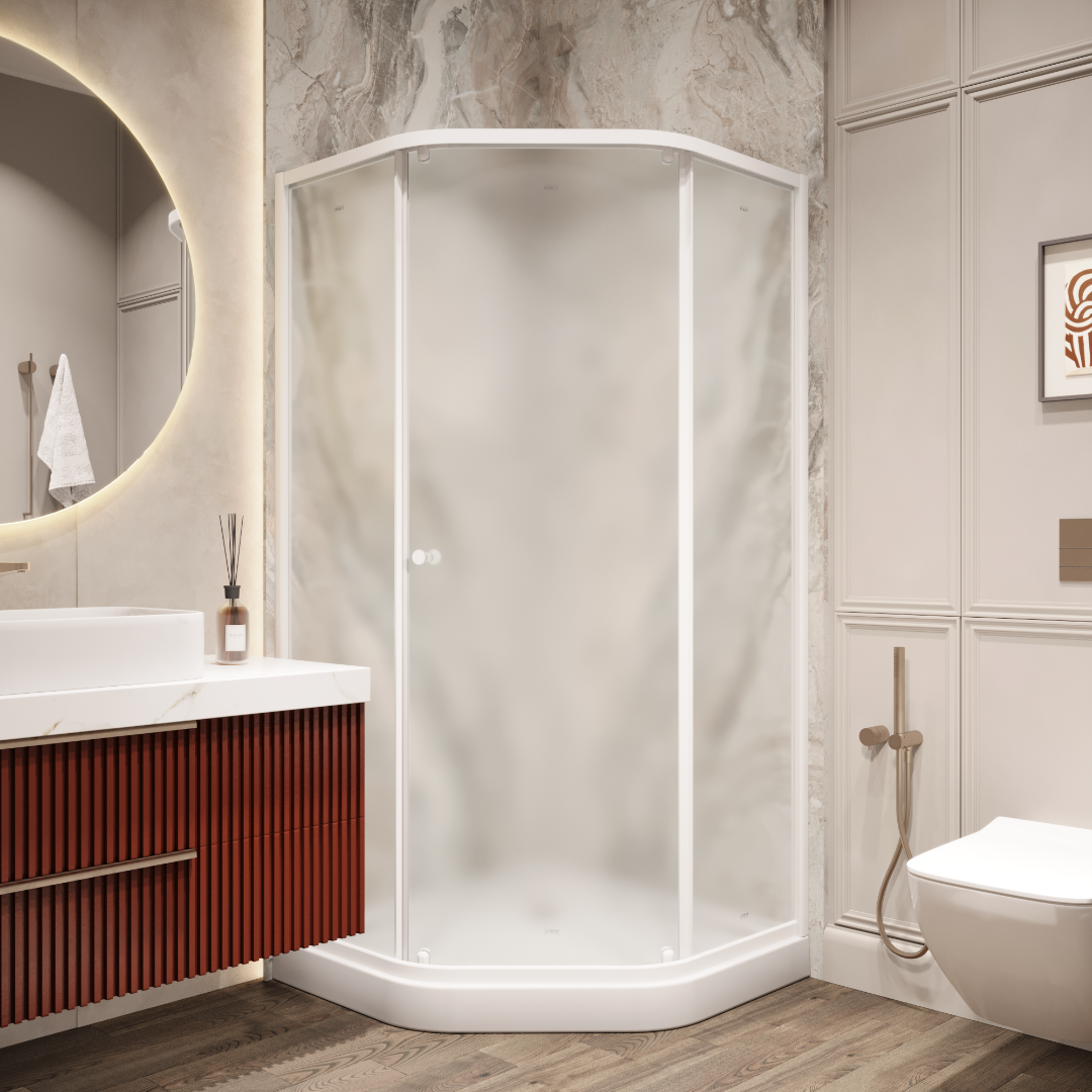 Уголок ZEР911FR душевой PARLY с поддоном (90х90х197)