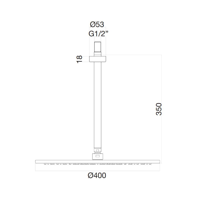 Верхний душ с кронштейном Fiore 30CR8645, хром
