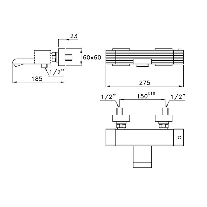 Stella Casanova Термостатический смеситель для ванны 3267TM, цвет: хром