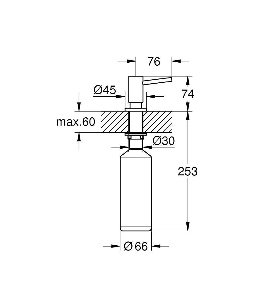 Дозатор жидкого мыла GROHE Cosmopolitan, темный графит матовый, (40535AL0)
