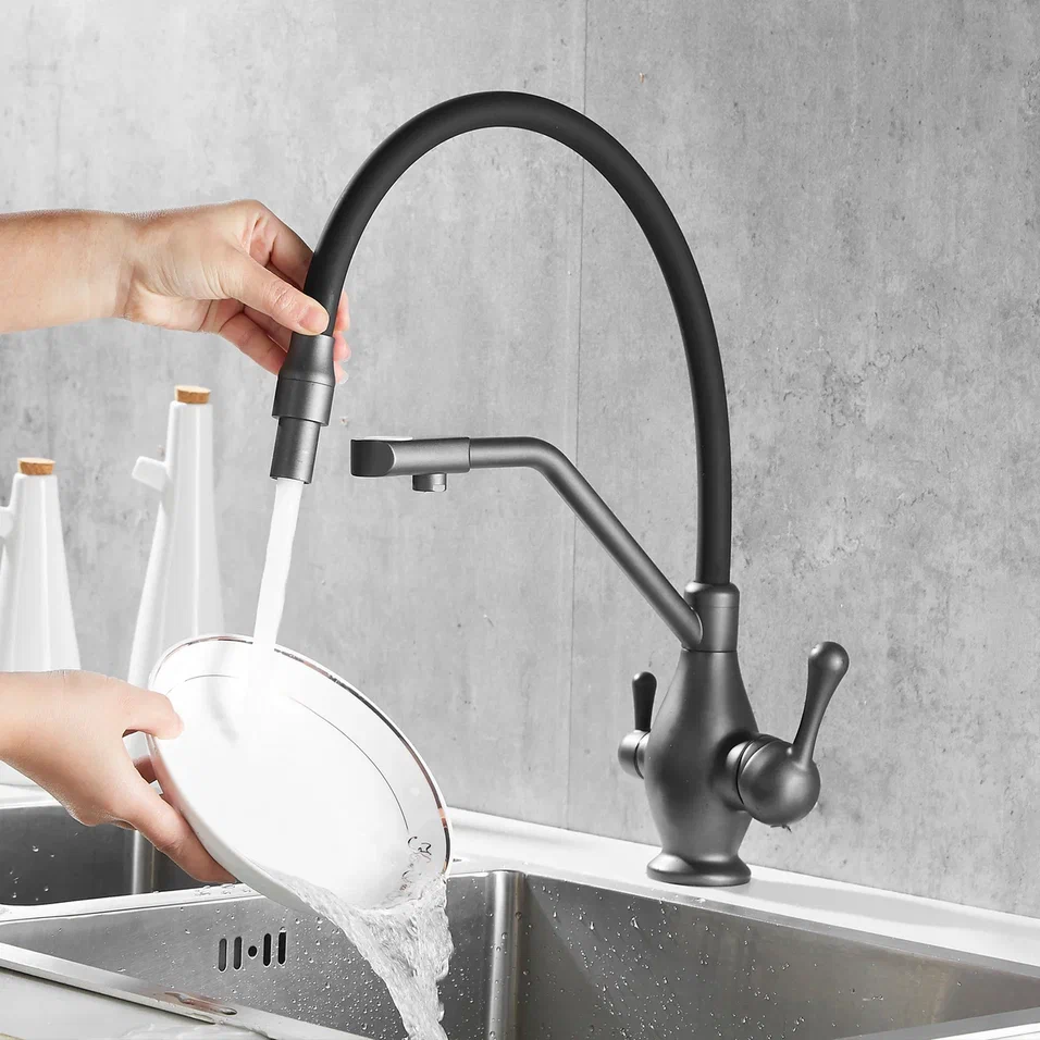 Смеситель для кухни Rose R858Y, пепельный, артикул R858Y