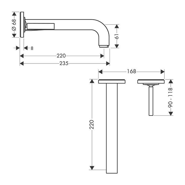 AX Citterio Смеситель для раковины , цвет сталь AX Citterio Смеситель для раковины , цвет сталь