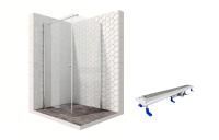 Душевой уголок Ambassador Nord 13011103-ST11, квадратный, линейный трап, 90х90