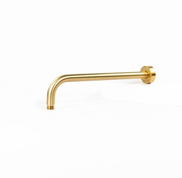 Emmevi, настенный круглый кронштейн 35 см, для верхнего душа, подключение 1/2", цвет брашированное золото