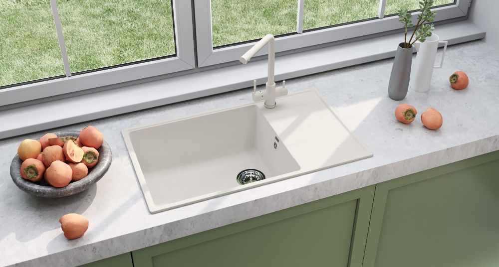 Кухонная мойка Ulgran Quartz Prima 860-01, жасмин, артикул Prima 860-01