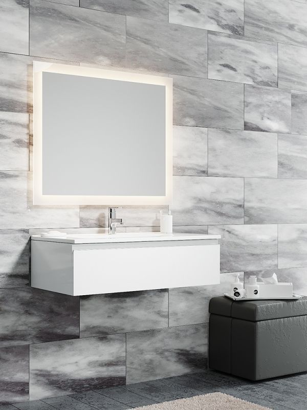 Тумба с раковиной SanVit Авеню-1 90 kavenu190 в цвете Ral подвесная Красный глянец