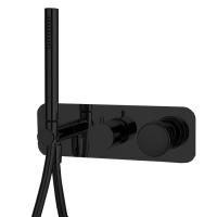 Fima Carlo Frattini Texture Collection Смеситель для душа, встраиваемый, с переключателем на 2 выхода, с ручным душем, цвет: чёрный матовый