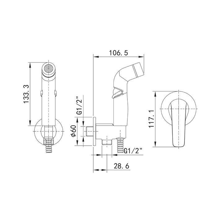 Смеситель с гигиеническим душем IDDIS Ray (RAYSBR2i08), артикул RAYSBR2i08