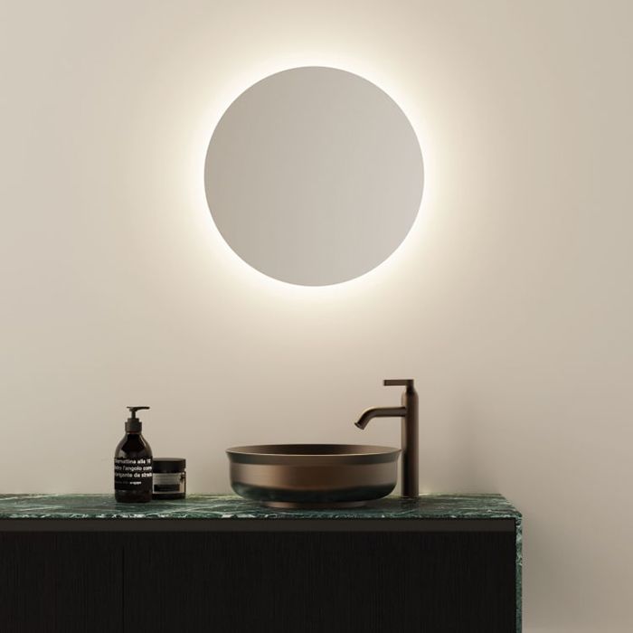 AGAPE UNDICI INOX Раковина Ø380 мм., для установки на столешницу, без отверст для смесителя, без перел, с донн клап, нерж сталь, отд Brushed burnished