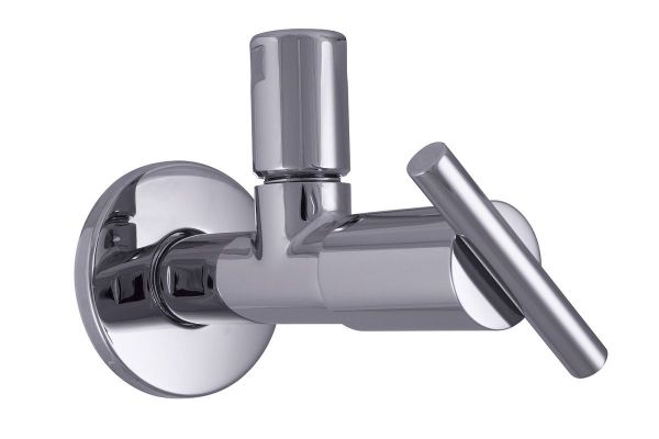 Schlosser Sparta, угловой вентиль с компрессионной гайкой, подключение 1/2"х3/8", цвет хром