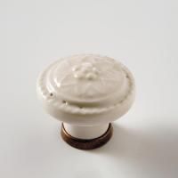 EBAN CERAMICA Avorio, ручка-кнопка для мебели с фактурой, цвет: бежевый-керамика